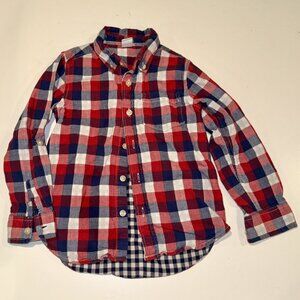 Baby Gap Red White Blue Plaid Button-Down Shirt